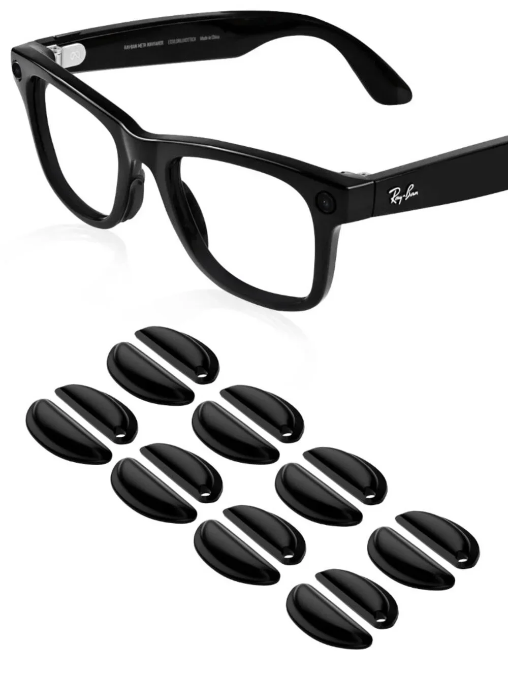 Compatible with Ray-Ban Meta Wayfarer Eyeglass Nose Pad, 8 Pairs Soft Silicone A